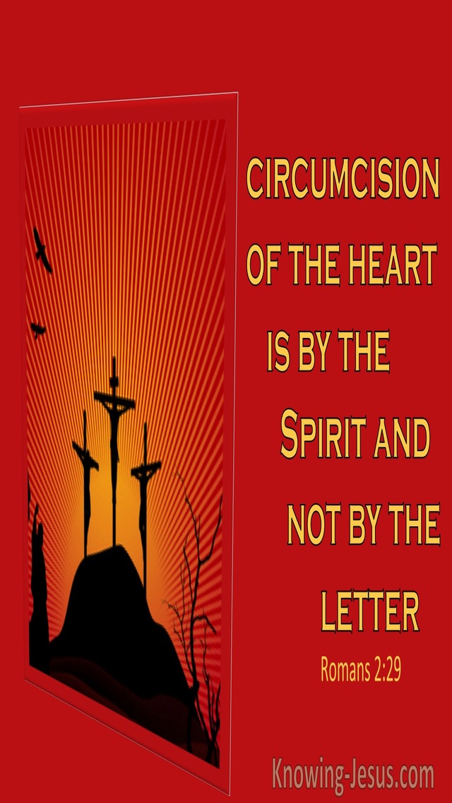 Romans 2:29 He Is A Jew Who Is One Inwardly With The Circumcision Of The Heart (red)